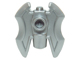 Display of LEGO part no. 11096 which is a Flat Silver Minifigure, Weapon Axe Head, Double with Bar Holder and 2 Hollow Studs 