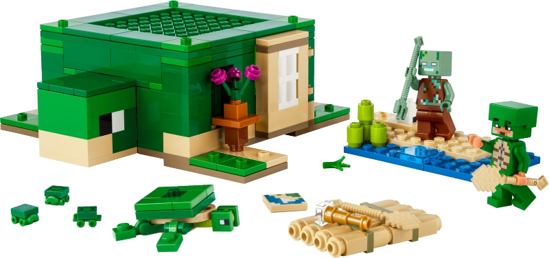 Box art for LEGO Minecraft The Turtle Beach House 21254-1