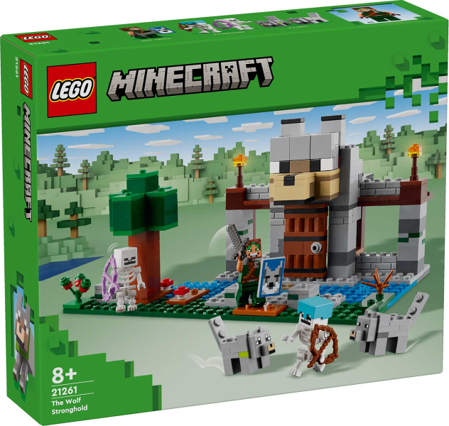 Box art for LEGO Minecraft The Wolf Stronghold 21261