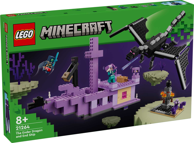 Box art for LEGO Minecraft The Ender Dragon and End Ship 21264