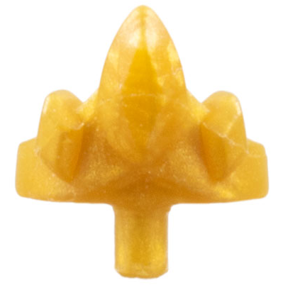 Display of LEGO part no. 23988 which is a Pearl Gold Minifigure, Crown Tiara, 3 Points 