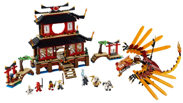 Display of LEGO Ninjago Fire Temple 2507