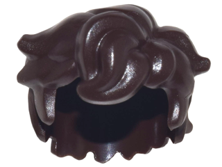 Display of LEGO part no. 25412 which is a Dark Brown Minifigure, Hair Tousled and Sticking Out on Both Sides 