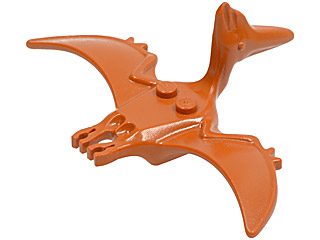 Display of LEGO part no. 30478 which is a Dark Orange Dinosaur Pteranodon 