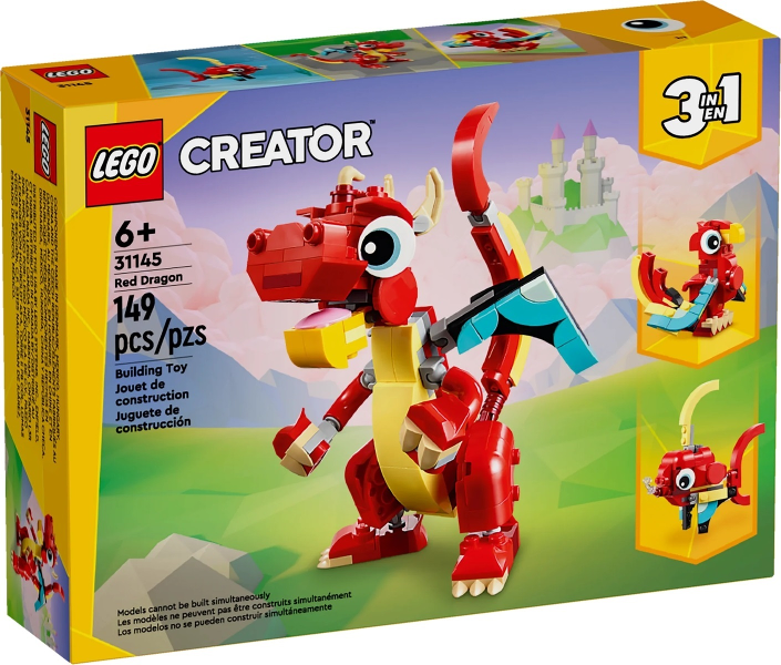 Box art for LEGO Creator Red Dragon 31145