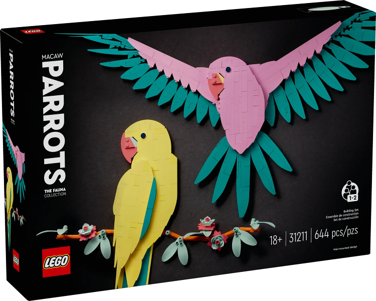 Box art for LEGO Art The Fauna Collection, Macaw Parrots 31211