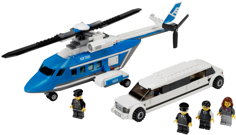 Box art for LEGO City Helicopter and Limousine 3222-1