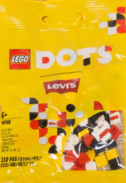 Box art for LEGO Dots Extra Dots, Levi Jeans Confetti Bag 40438