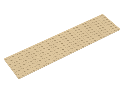 Display of LEGO part no. 4187 which is a Tan Baseplate 8 x 32 