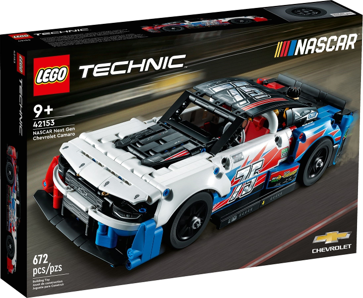 Box art for LEGO Technic NASCAR Next Gen Chevrolet Camaro 42153