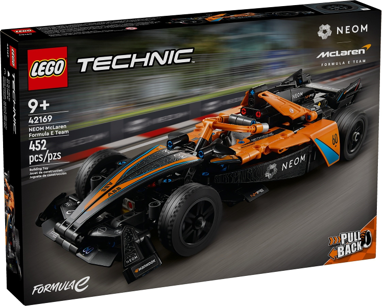 Box art for LEGO Technic NEOM McLaren Formula E Team 42169