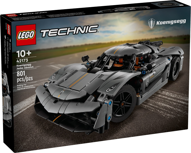 Box art for LEGO Technic Koenigsegg Jesko Absolut Gray Hypercar 42173