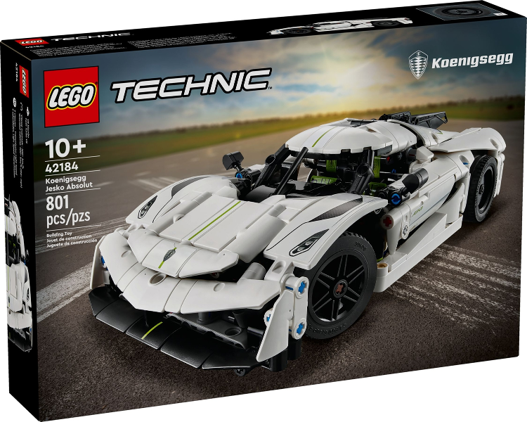 Box art for LEGO Technic Koenigsegg Jesko Absolut White Hypercar 42184