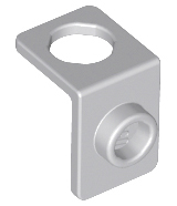 Display of LEGO part no. 42446 which is a Light Bluish Gray Minifigure Neck Bracket with Back Stud, Thin Back Wall 