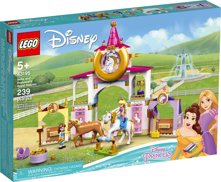 Box art for LEGO Disney Belle and Rapunzel's Royal Stables 43195