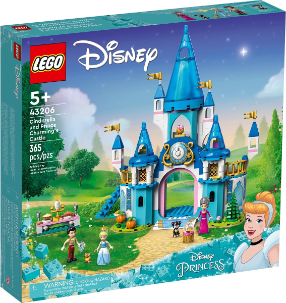 Box art for LEGO Disney Cinderella and Prince Charming's Castle 43206