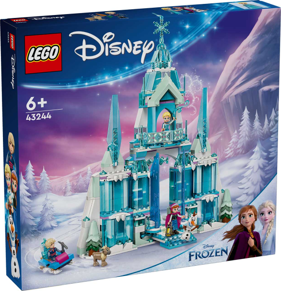 LEGO Disney Frozen set packaging with castle model and characters on a snowy landscape