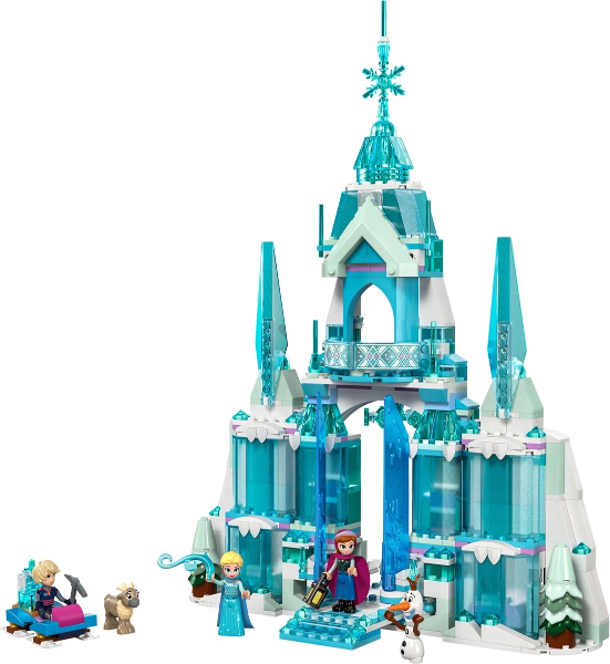Toy castle set with characters on a white background