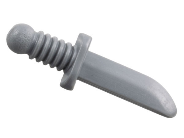Display of LEGO part no. 44658a which is a Dark Bluish Gray Minifigure, Weapon Knife 