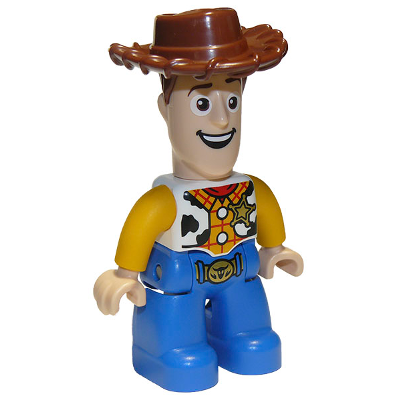 Display of LEGO Minifigure 47394pb275 Duplo Figure Lego Ville, Male, Woody with Open Mouth Pattern