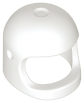 White Part 50665 Minifigure, Headgear Helmet Space / Town with Thick Chin Strap - with Visor Dimples (Reissue with Top Dimple)