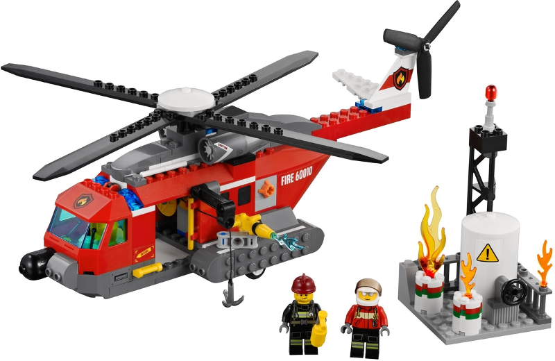 Box art for LEGO City Fire Helicopter {Studs on Side Version} 60010-2