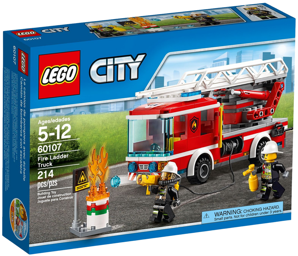 Box art for LEGO City Fire Ladder Truck 60107