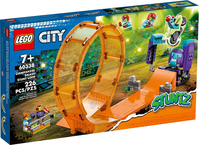 Box art for LEGO City Chimpanzee Smash Stunt Loop 60338