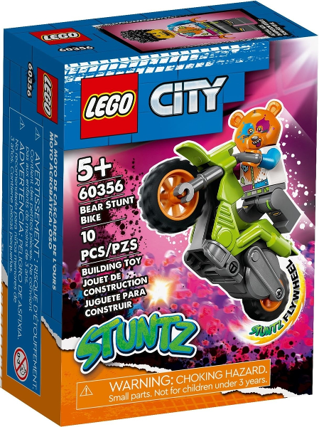 Box art for LEGO City Bear Stunt Bike 60356