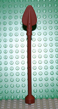 Display of LEGO part no. 60766 which is a Reddish Brown Duplo Utensil Spear with Stud End Case 