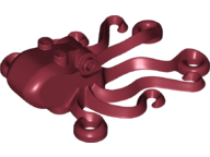 Display of LEGO part no. 6086 which is a Dark Red Octopus 