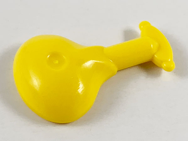 Display of LEGO part no. 65468a which is a Yellow Minifigure, Utensil Trolls Mandolin / Lute 