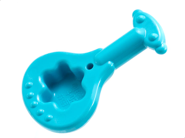 Display of LEGO part no. 65468a which is a Medium Azure Minifigure, Utensil Trolls Mandolin / Lute 
