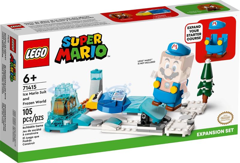 Box art for LEGO Super Mario Ice Mario Suit and Frozen World, Expansion Set 71415