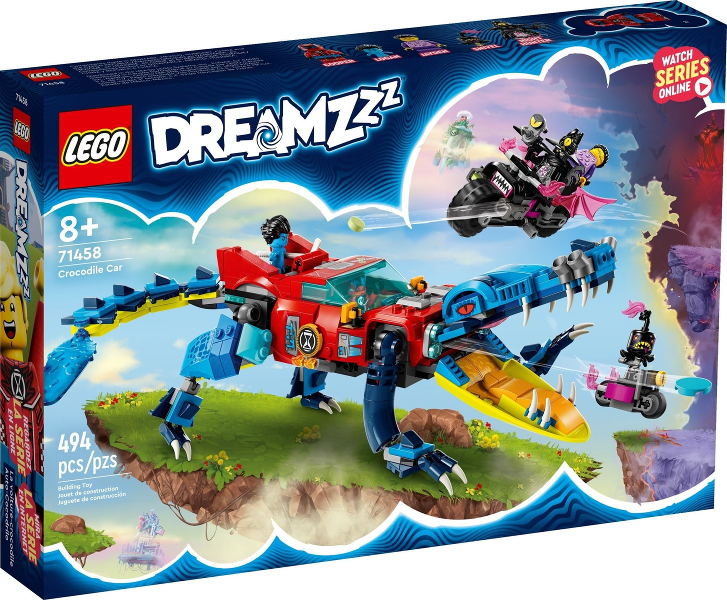 Box art for LEGO DREAMZzz Crocodile Car 71458