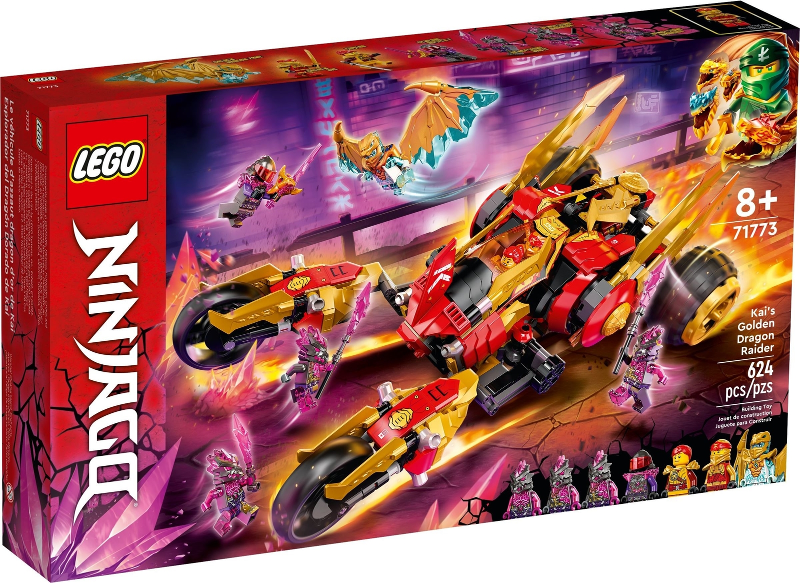 Box art for LEGO NINJAGO Kai's Golden Dragon Raider 71773