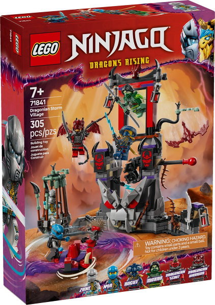 LEGO Ninjago Dragons Rising set packaging with characters and structures.