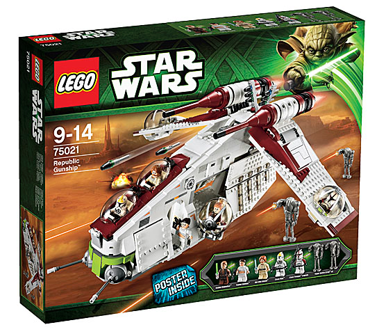 LEGO Star Wars Republic Gunship set packaging with characters and text