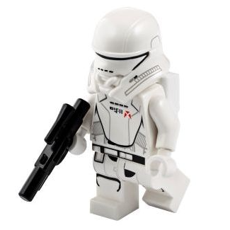 Display of LEGO Star Wars First Order Jet Trooper with blaster