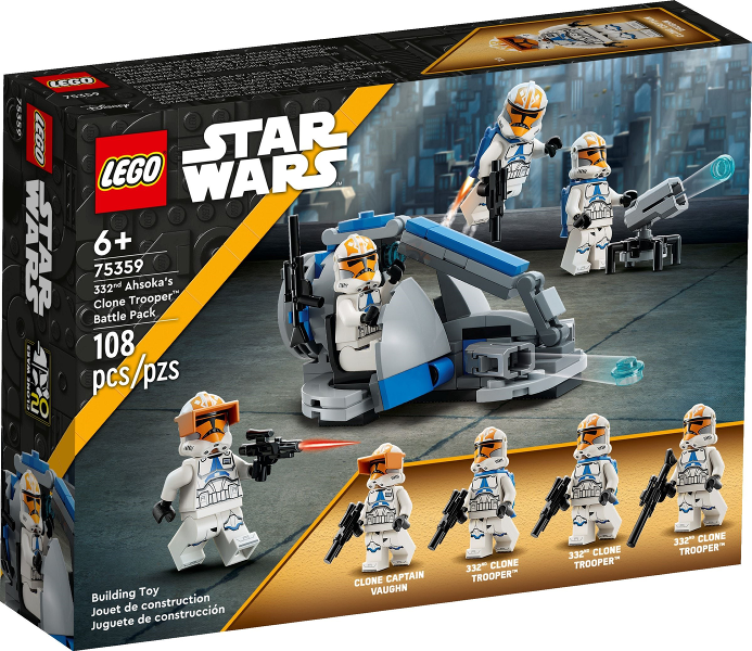 Box art for LEGO Star Wars 332nd Ahsoka's Clone Trooper Battle Pack 75359 Swamp Speeder
