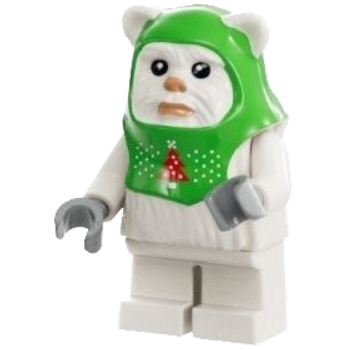 This LEGO minifigure is called, Ewok, Holiday Outfit . It's minifig ID is sw1298.
