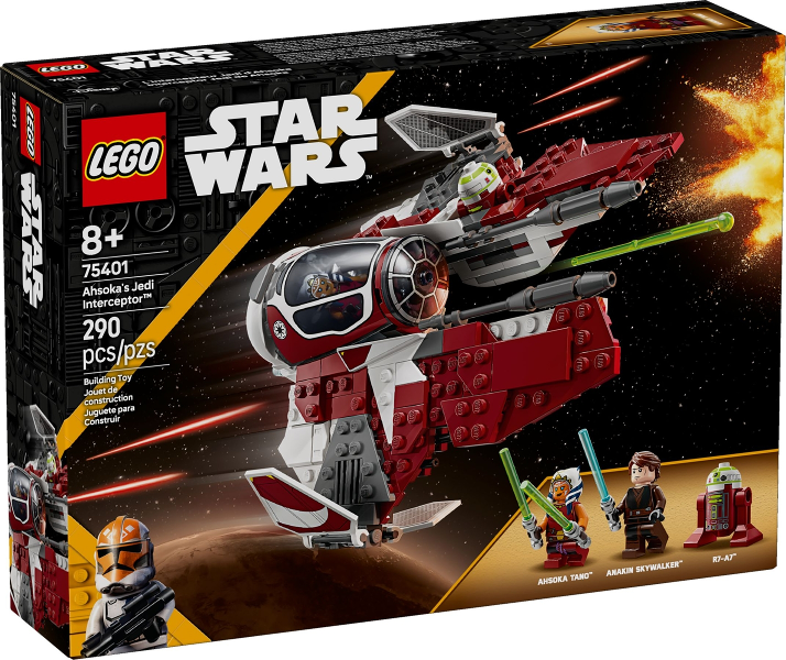 Box art for LEGO Star Wars Ahsoka's Jedi Interceptor 75401