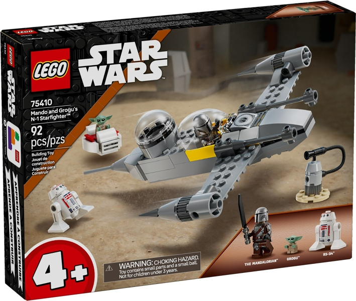 Box art for LEGO Star Wars Mando and Grogu's N-1 Starfighter 75410