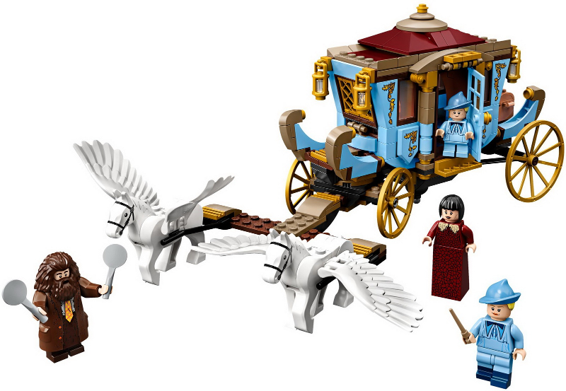 Display of LEGO Harry Potter Beauxbatons' Carriage: Arrival at Hogwarts 75958