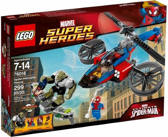 Box art for LEGO Super Heroes Spider-Helicopter Rescue 76016