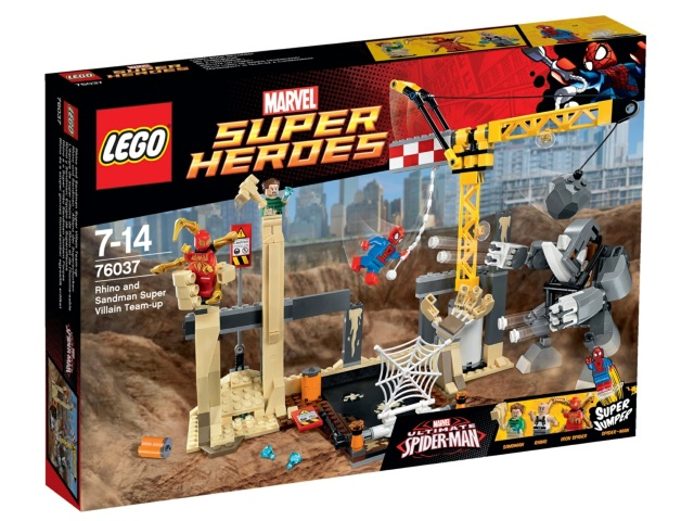 Box art for LEGO Super Heroes Rhino and Sandman Super Villain Team-up 76037