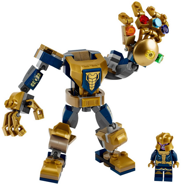 Display of LEGO Avengers Super Heroes Thanos Mech 76141
