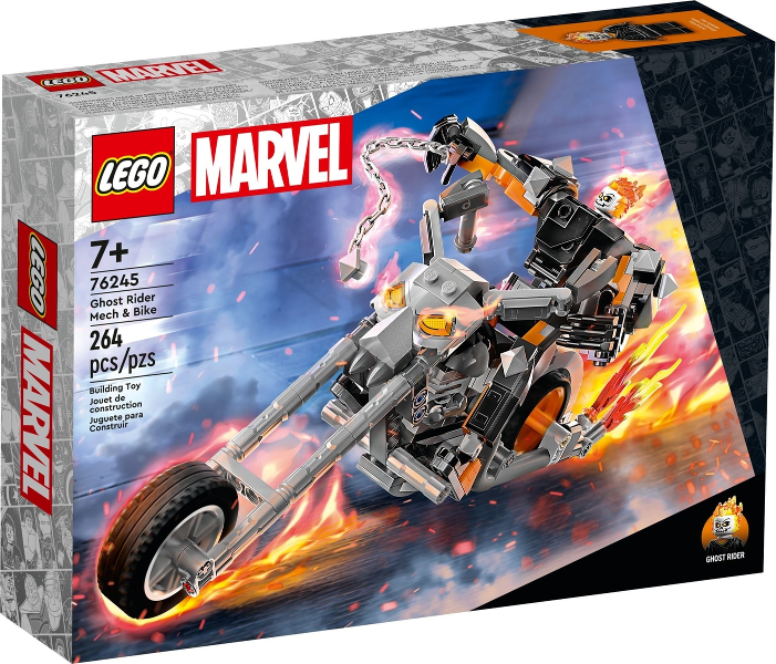 Box art for LEGO Super Heroes Ghost Rider Mech & Bike 76245