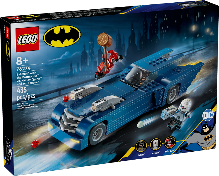 Box art for LEGO Super Heroes Batman with the Batmobile vs. Harley Quinn and Mr. Freeze 76274