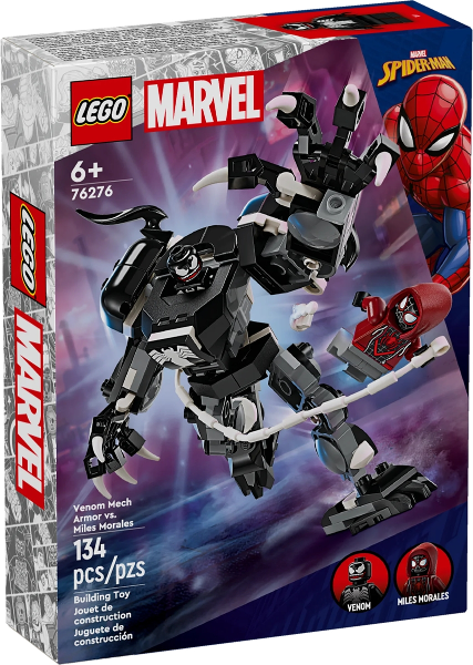Box art for LEGO Super Heroes Venom Mech Armor vs. Miles Morales 76276